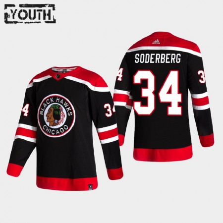 Chicago Blackhawks Carl Soderberg 34 2020-21 Reverse Retro Authentic Shirt - Kinderen